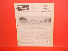 1959 Ford Pickup Truck F-100 250 350 Panel Stake Bendix Am Radio Service Manual