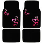 Girly Pink Hearts Love Car Carpet Mats Floor Liner Heavy Duty Protection 4 Pc