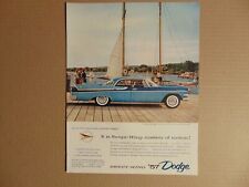 1957 Dodge Swept Wing Custom Royal Lancer 4-door Vintage Art Print Ad