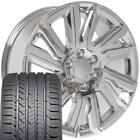 22 Inch Chrome 5901 Rims Goodyear Tires Fit Chevy Tahoe Silverado High Country