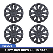 15 Set Of 4 Black Matte Wheel Covers Snap On Hub Caps Fit R15 Tiresteel Rim