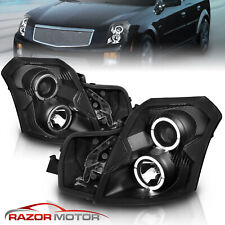 Dual Led Halo 2003- 2007 For Cadillac Cts Black Projector Headlights