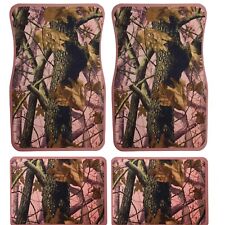 Universal Set 4pcs Car Floor Mats Rubber With Nice Pink Camouflage Tree Design