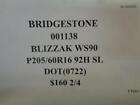 4 Bridgestone Blizzak Ws90 P 205 60 16 92h Sl 001138 Tire Bq1