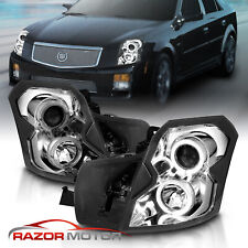 Dual Led Halo2003 - 2007 Fit Cadillac Cts Chrome Projector Headlights