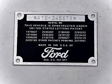 Stamped Ford Car Or Pickup Truck Data Plate 1937 1938 1939 1940 1941