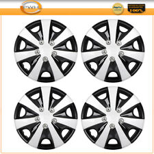 Set Of 4 X Rim 15 Inch Wheel Hub Caps Black Silver Wheel Cover Wheel Trim Kit