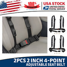 2pcs 2 4-point Harness Racing Quick Release Seat Belt Black For Universal Seats