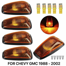 5pcs Smoke Led Cab Roof Light Marker Amber For 1988-2002 Chevygmc Pickup Trucks