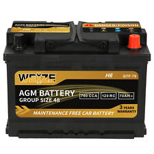 Weize Platinum Agm Battery Bci Group 48-12v 70ah H6 Size 48 Automotive Battery