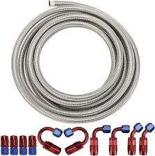8an 20ft Stainless Steel Nylon Braided Oil Fuel Line Hose W Swivel Fitting Kits