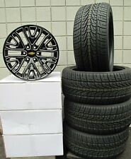 20 Silverado Suburban Tahoe Oe Style Black Milled New Set 4 Wheels Tires 5906 G