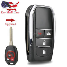 Modified Flip Remote Key Shell Case Fob 4 Button For Toyota Rav4 Camry Corolla