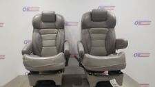 12 Ford Van E150 Tuscany 2nd Middle Row Seat Set Pair Gray Leather