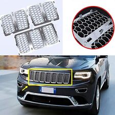 3x Chrome Front Grille Mesh Grill Insert Cover For Jeep Grand Cherokee 2014-2016