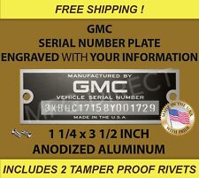 Gmc Serial Number Tag Data Plate Truck Suburban Id Engraved First Class Ship
