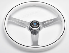White Nardi Style Steering Wheel Chrome Or Black Spokes And Nardi Horn Button