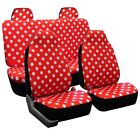 Polka Dot Car Seat Covers Full Set Universal Fit For Cars Auto Trucks Suv