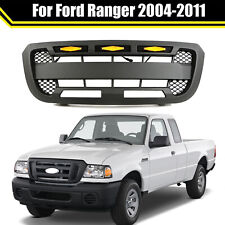 Matte Black Front Grille Bumper Grill With Lights Fit For Ford Ranger 2004-2011