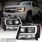 Blk 2007-2014 Chevy Suburban Tahoe Avalanche Optic Drl Led Projector Headlights