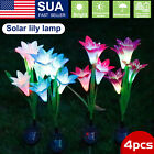 6 Pack Solar Lily Flower Lights Outdoor Garden Stake Led Landscape Decor Lamp Us