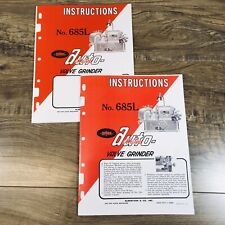 Souix No 685l Auto-mated Valve Grinder Parts Operators Manual Set Owners Catalog
