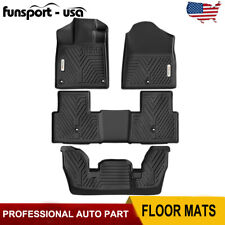 3d Floor Mats 3 Row Liner Set For 2023-2024 Honda Pilot All Weather Protection