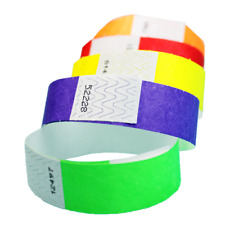 100 500 1000 Count - 34 Tyvek Wristbands Choose Your Color