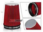 6 Red Truck Long Performance High Flow Cold Air Intake Cone Dry Filter