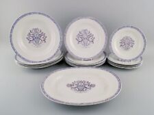 Wilhelm Kge For Gustavsberg. Vas Serving Dish And Fifteen Plates.
