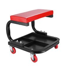 Padded Rolling Set Garage Mechanics Roller Seat Stool Chair With Tool Tray 250lb