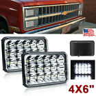 2pcs 4x6 Led Headlights Sealed Hilow Beam For Chevy C10 Pickup 81-1987 Truck