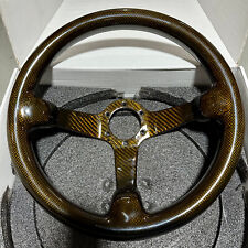 Hiwowsport 14 Genuine Real Carbon Fiber Racing Steering Wheel 6 Bolt Yellow Us