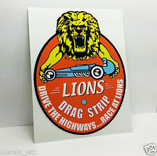 Lions Drag Strip Vintage Style Decal Vinyl Sticker Racing Hot Rod Rat Rod
