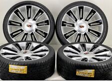 24 Wheels Platinum Style Cadillac Escalade Black With Tires Chevy Gmc 6x139.7