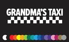 Grandmas Taxi Vinyl Decal Car Window Fun Sticker Minivan Grandkids Granny Wagon
