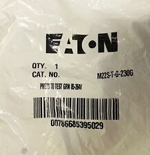 Eaton M22s T G 230g 85-264 Vac Green Push To Test Extended Head Pushbutton