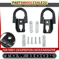 Pair 2 Front Black Tow Hooks W Hardware For Ford F-150 09-21 Fl3z-17a954-c