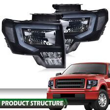 Fit For 2009-2014 Ford F-150 Projector Headlights Blacksmoke Led Drl Head Lamps