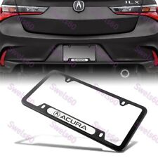 1pcs For Acura Black Wh Metal Stainless Steel License Plate Frame Mdx Rdx Tsx Tl