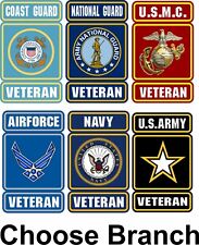 U.s. Military Veteran With Logo Choose Branch Soldier Bumper Sticker Vinyl Decal