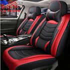 Black Red Car Suv Seat Cover Frontrear Full Set Pu Leather Cushion Protector