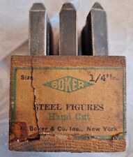 Vintage Usa 14-inch Boker --- Hand-cut Steel Die - Punch Stamping 0-9 Set
