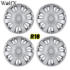 16 4pcs Silver White Wheel Covers Snap Hubcaps Caps Fits R16 Tire Steel Rim