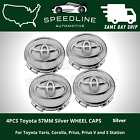 Set Of 4 Toyota Wheel Rim Rims Center Hub Caps Chrome Logo 57mm Prius Corolla