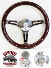1969-1994 Chevy Steering Wheel Bowtie 15 Dark Mahogany Wood