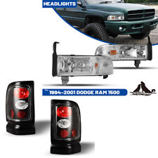 For 1994-2002 Dodge Ram 1500 2500 3500 Pickup Headlightstail Lights Clear Lamps