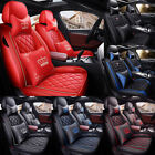 5-seats Universal Deluxe Pu Leather Car Seat Cover Full Set Front Rear Cushion