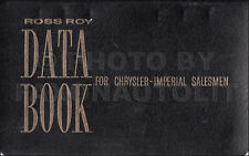 1963 Chrysler Data Book Dealer Album 300 300j New Yorker Newport Imperial