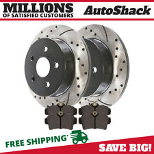 Rear Drilled Slotted Rotors Pads For 1994-2004 Ford Mustang 3.8l 3.9l 4.6l 5.0l